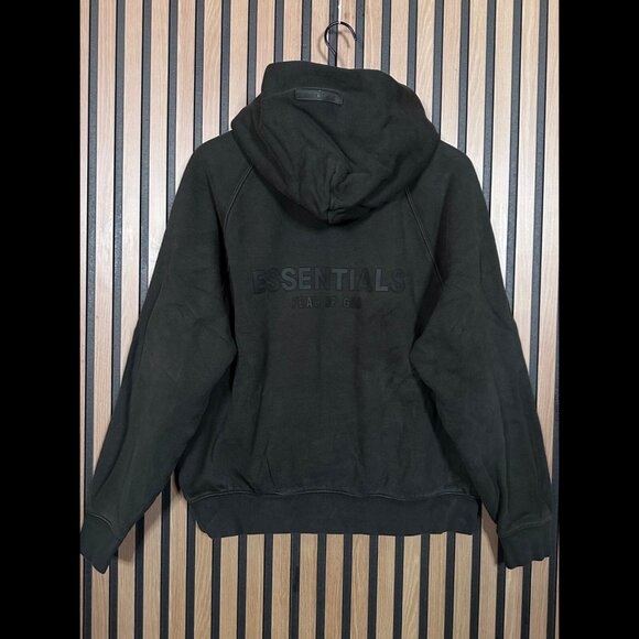 Fear of God Hoodie Small Men Black Essentials Fleece Pullover Relaxed Streetwear - Picture 3 of 8